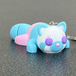 Cute Blue and Pink Panda Keychain